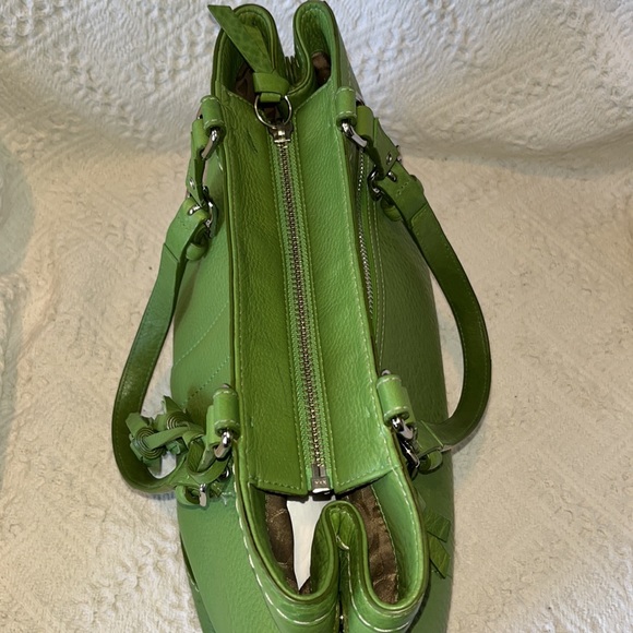 Coach Spring Green Leather Satchel Bag - Picture 7 of 13